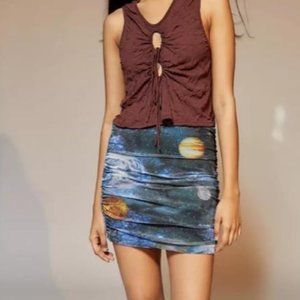 Urban Outfitters Women's Liza Ruched Mini Skirt sz XS New